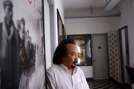 Cambodian director Rithy Panh at his office on Friday in the Bophana Audiovisual Center on Phnom Penh's Street 200. Mr. Panh's critically acclaimed film, 'The Missing Picture,' was nominated for an Academy Award in the best foreign language film category on Thursday. (Lauren Crothers/The Cambodia Daily)