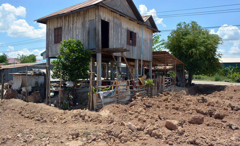 Hang Chantha's house after the land was replaced by local authorities. (Alex Consiglio/The Cambodia Daily)