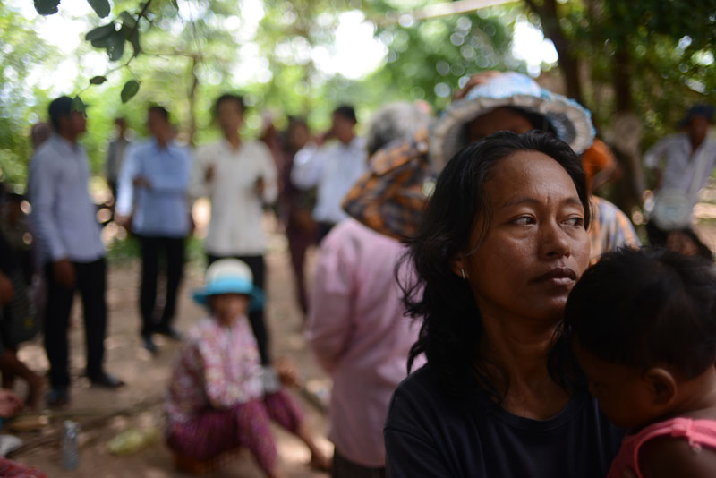 Lor Peang village representative Um Sophy, a mother of four, was sacked from her teaching job in 2009 for her activism. Police tried to arrest her on a court warrant Monday. (Lauren Crothers/The Cambodia Daily)