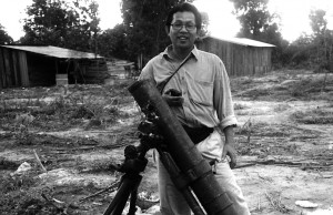 Chhun Yasith, alleged leader of the Cambodia Freedom Fighters, in OSmach after the 1997 fighting. (File photo)