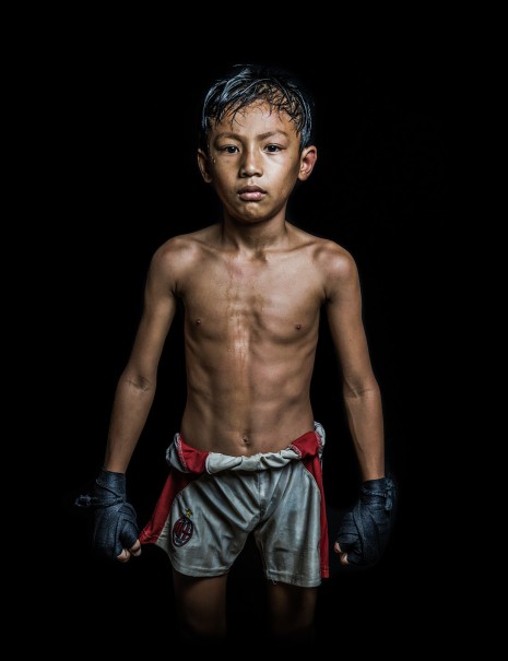 A photo from Antoine Raab's new exhibition "Khmer Boxers" at the Institute Francais in Phnom Penh