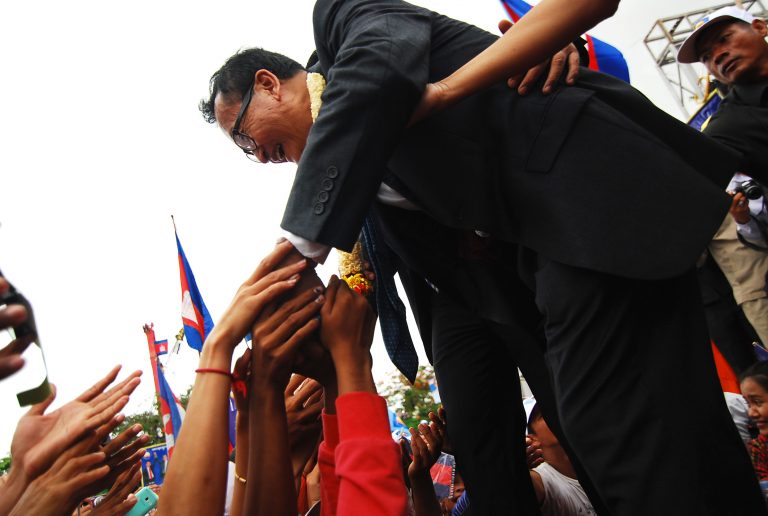 Rainsy Returns to Largest Opposition Rally Ever