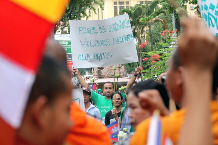 Hundreds March for Post-Election Peace in Phnom Penh