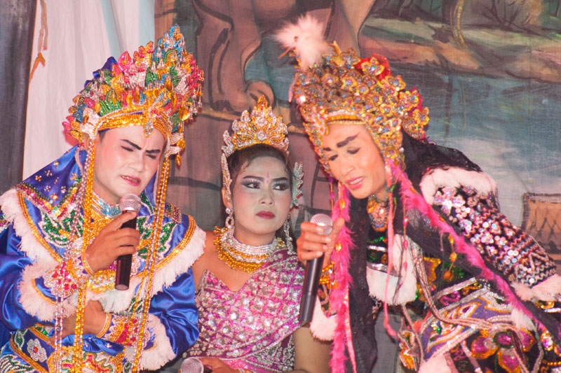 Performers from the touring company Reasmey Angkor Bassac Opera Company during a show in Siem Reap province last year (Charles King)