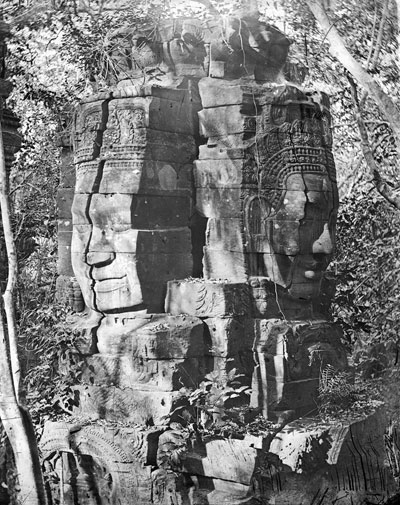 A section of the Bayon monument in 1866 (John Thomson/Wellcome Library Collection)