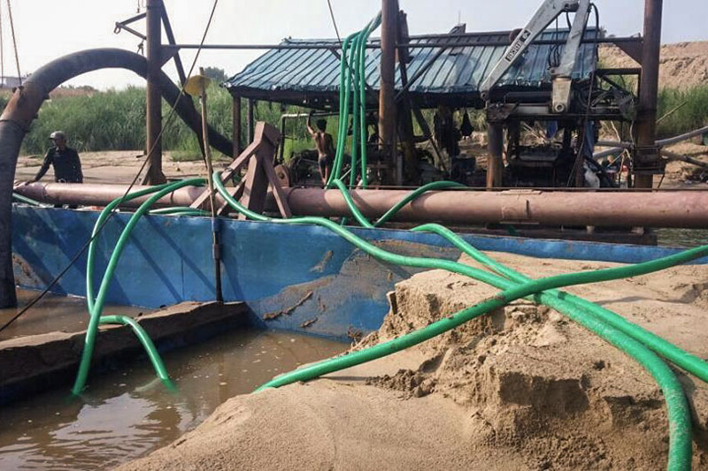 One of three illegal sand dredging operations that were shut down by the Ministry of Mines and Energy on Thursday, in a photograph posted to the ministry's website