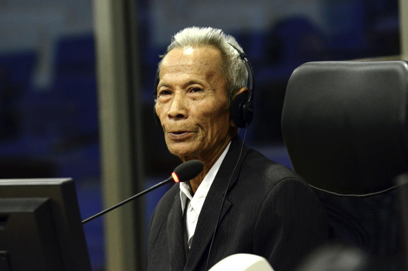 Pech Chim testifies at the Extraordinary Chambers in the Courts of Cambodia on Wednesday. (ECCC)