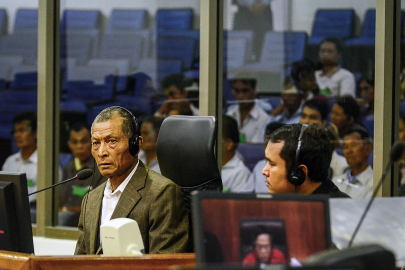Yean Lun gives evidence at the Khmer Rouge tribunal on Tuesday. (ECCC )