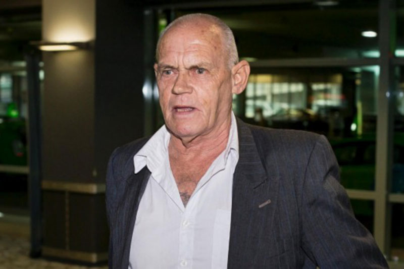 Convicted rapist Graham Cleghorn arrives at Wellington Airport in New Zealand after being deported from Cambodia on Monday. (stuff.co.nz)