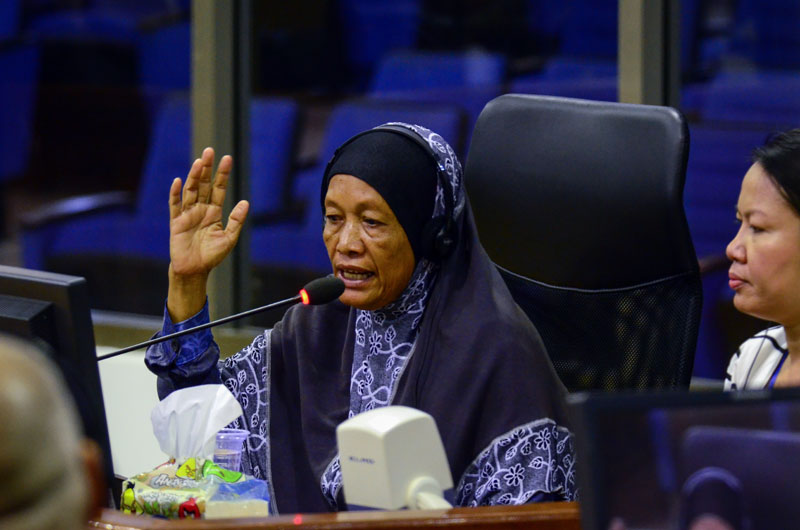 No Satas speaks at the Khmer Rouge tribunal on Monday. (ECCC)