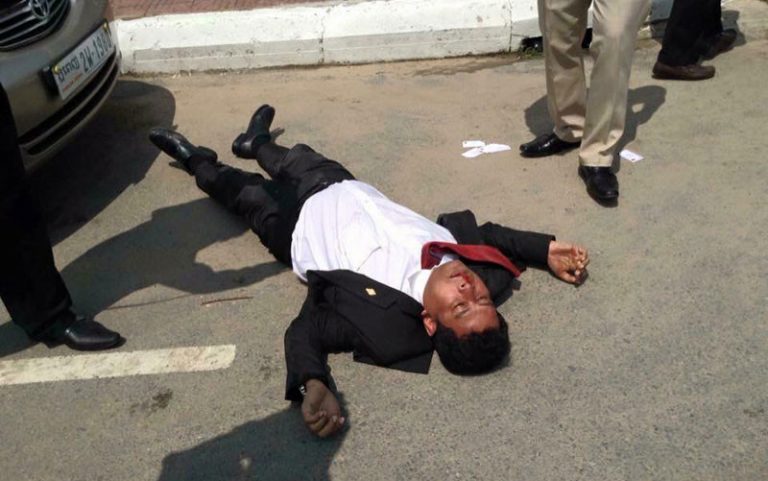 Thugs Beat CNRP Lawmakers at CPP Protest