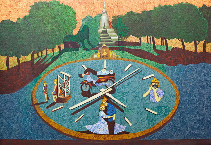 A painting by Phe Sophon (Jens Welding Ollgaard/The Cambodia Daily)