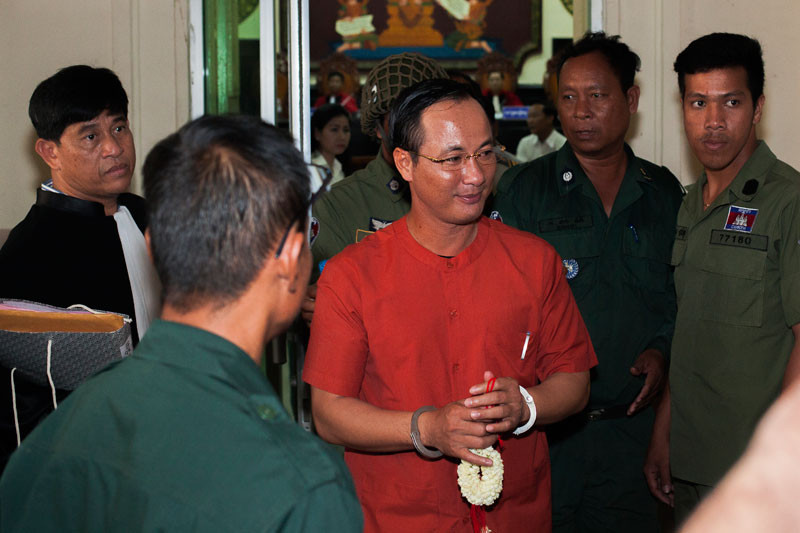 Thong Sarath leaves the Court of Appeal in Phnom Penh on Thursday. (Jens Welding Ollgaard/The Cambodia Daily(