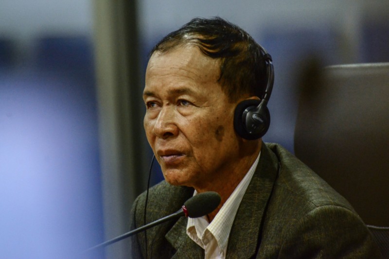 Prak Khan testifies at the Khmer Rouge tribunal in Phnom Penh on Wednesday. (ECCC)
