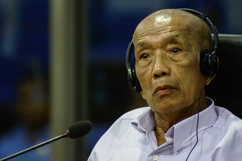 Duch testifies at the Khmer Rouge tribunal in Phnom Penh on Wednesday. (ECCC)