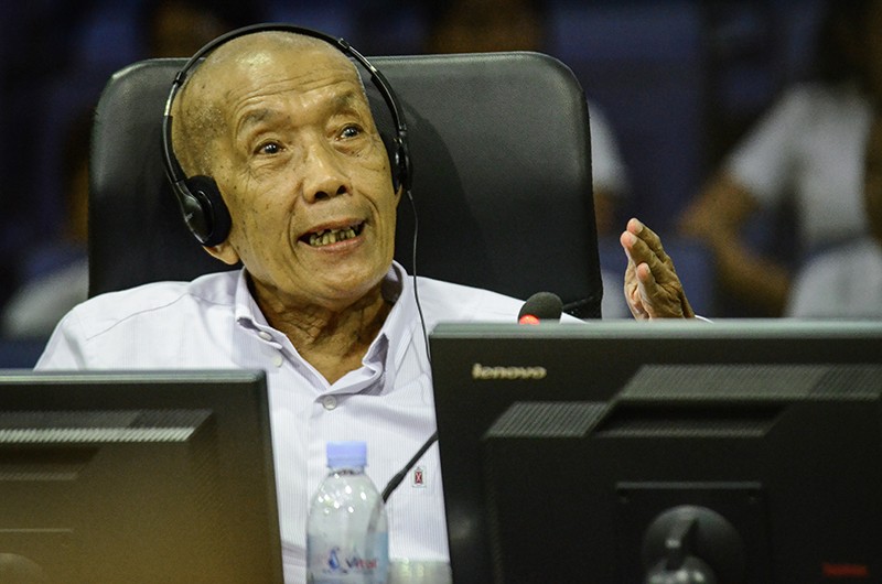 Duch testifies at the Khmer Rouge tribunal in Phnom Penh on Thursday. (ECCC)