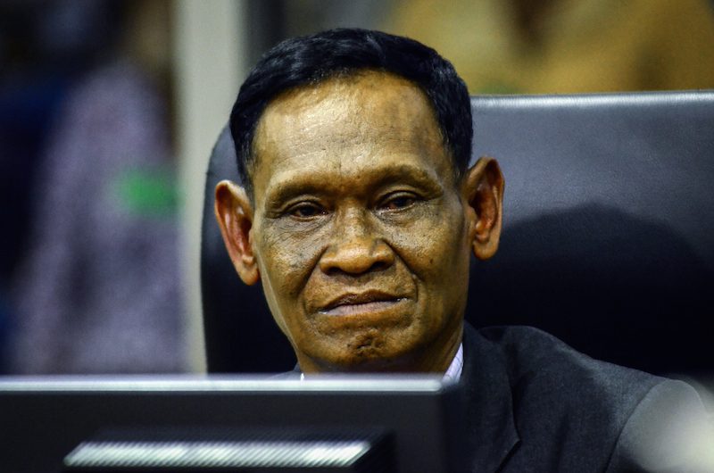 Seng Soeun testifies at the Khmer Rouge tribunal in Phnom Penh on Monday. (ECCC)