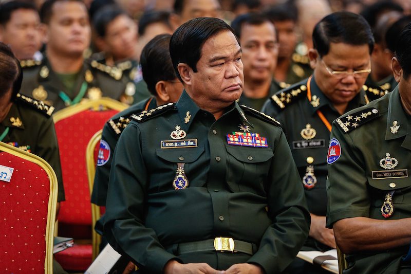 Kun Kim, deputy commander of the military, attends a meeting at Prime Minister Hun Sen’s office building in Phnom Penh last year. (Siv Channa/The Cambodia Daily) 