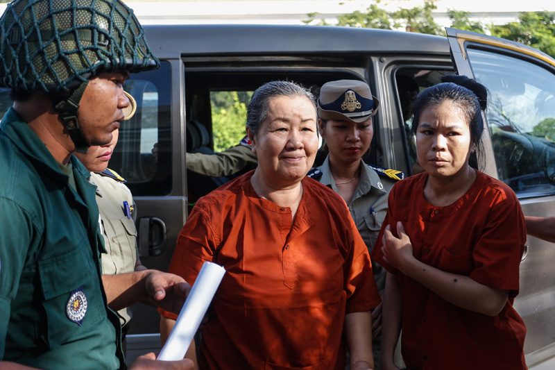 Adhoc senior investigator Lim Mony arrives at the Court of Appeal in Phnom Penh on Friday. (Siv Channa/The Cambodia Daily)