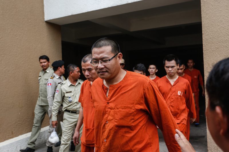 Chinese national Ly Yong leaves the Phnom Penh Municipal Court on Tuesday after being sentenced to life in prison for drug trafficking. (Siv Channa/The Cambodia Daily) 