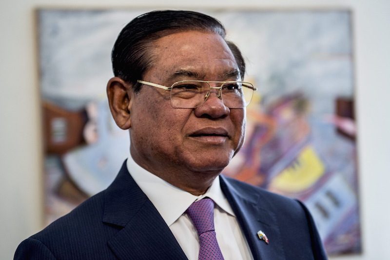 Interior Minister Sar Kheng attends a meeting in Stockholm last year. (Reuters)