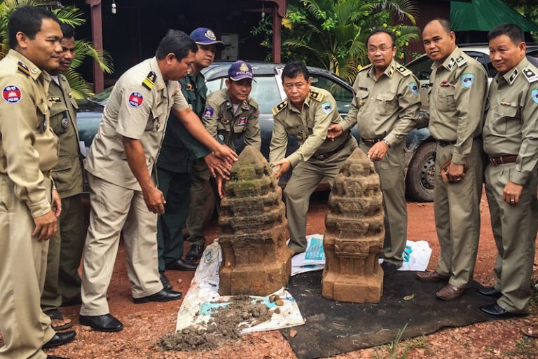 Two 10th Century Sandstone Artifacts Seized in Siem Reap