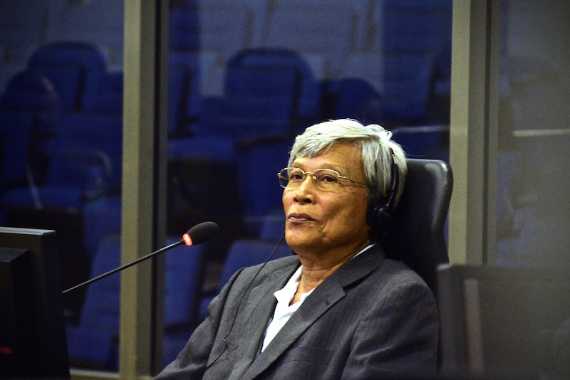 Pol Pot’s nephew, Seng Lytheng, testifies at the Khmer Rouge tribunal in Phnom Penh on Tuesday. (ECCC)