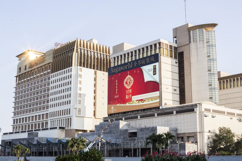 Phnom Penh’s NagaWorld casino in January. (Jens Welding Ollgaard/The Cambodia Daily)