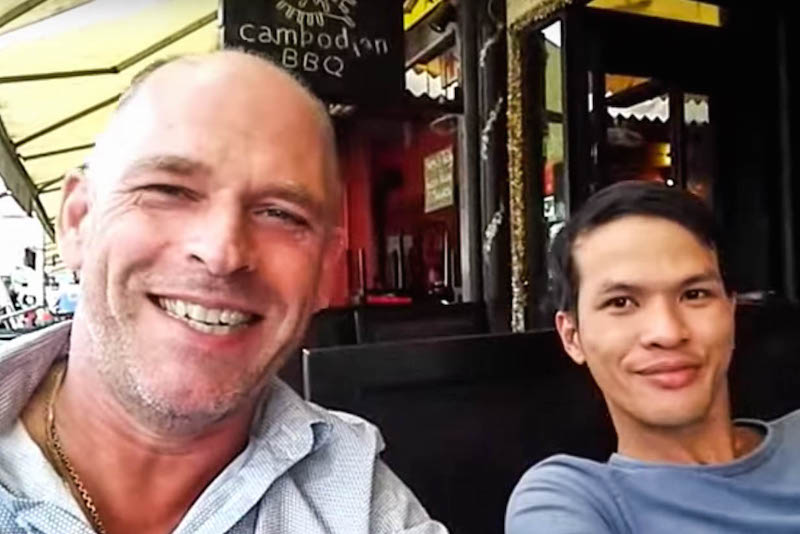 Stefan Struik, left, and a man he identifies as his boyfriend, Nguyen Dung, appear in a video posted to YouTube in January. Mr. Struik was arrested along with two Cambodians on Tuesday, while Mr. Nguyen is believed to have fled to Vietnam, according to police.