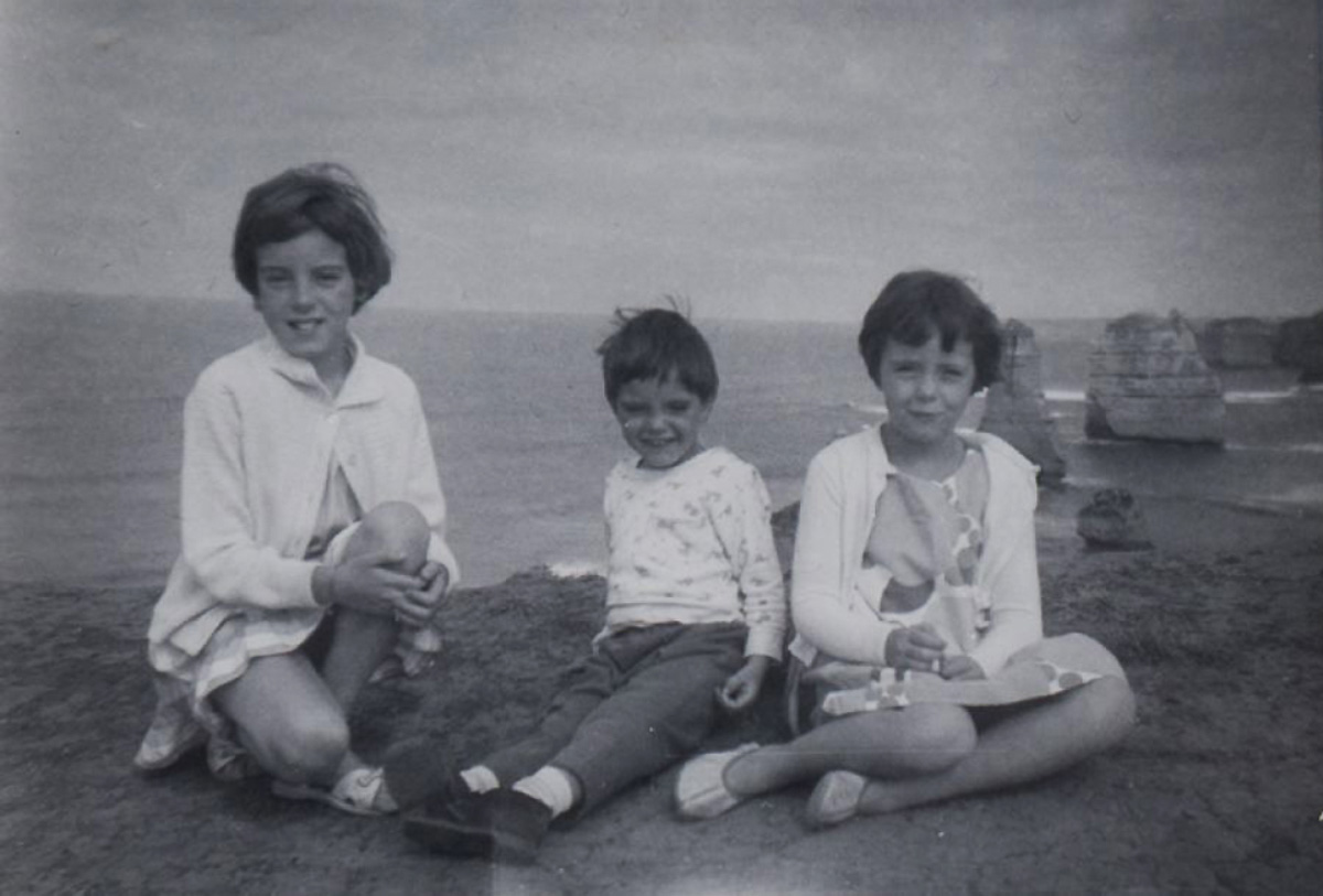 The Beaumont children: Jane, left, Grant, center, and Arna at Twelve Apostles beachside in Victoria, Australia.