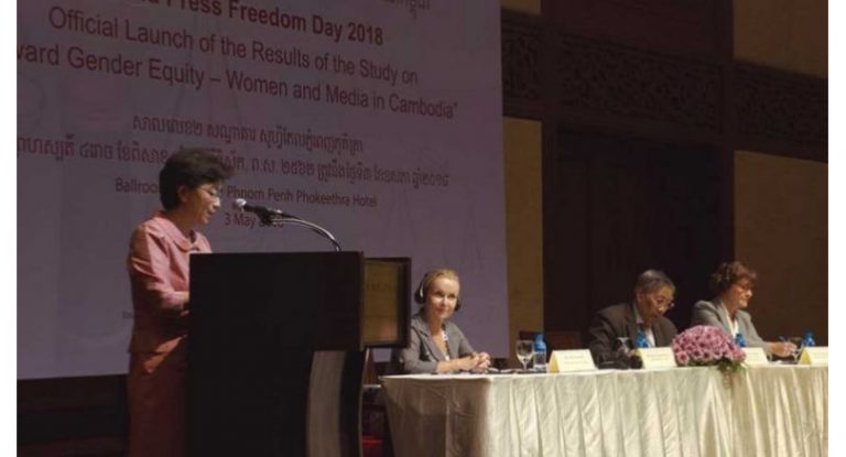 Cambodia’s Women Affairs minister criticised after failing to name a female journalist