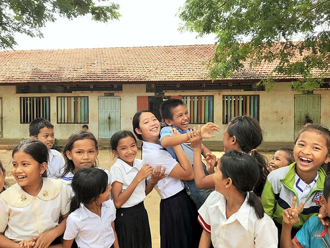 Japanese teen funds library for Cambodia school out of her pocket