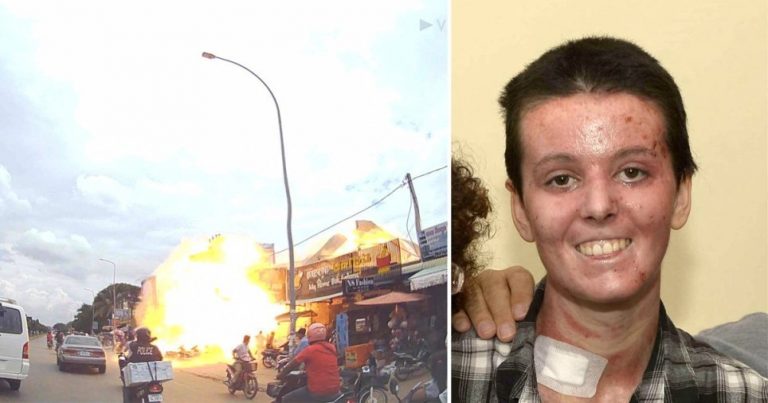 British teacher lucky to be alive after petrol station explosion in Cambodia