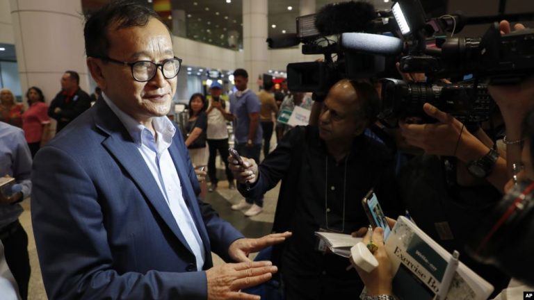 Cambodian Opposition Figure Rainsy Promises to Intensify Action