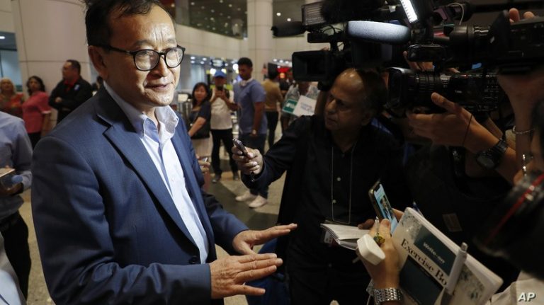 Rainsy: EU Trade Move to Bolster Bid for Cambodian Democracy