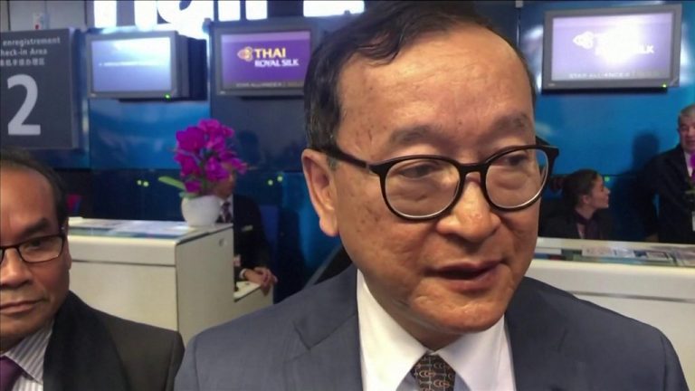 Sam Rainsy: Cambodian opposition leader turned away at Paris check-in