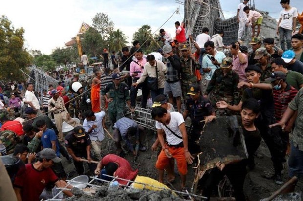 Cambodia supports victims of pagoda’s dining hall collapse