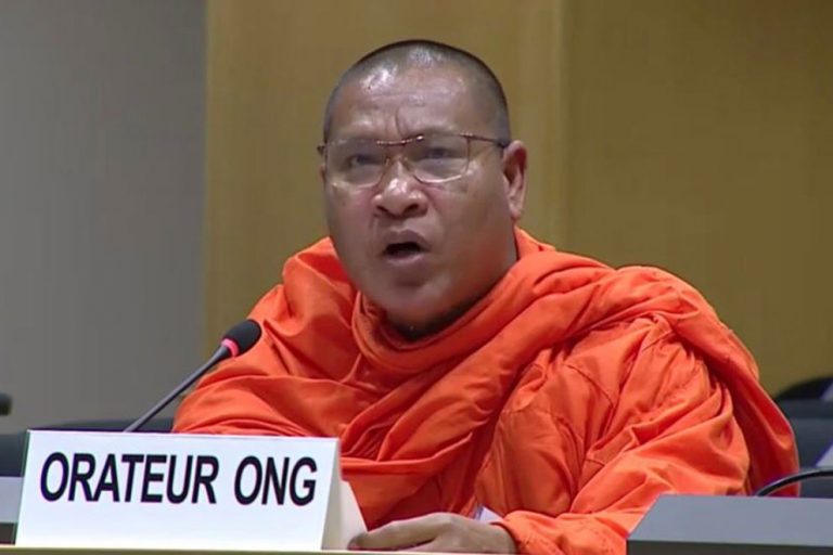 Cambodia’s representative to UN interrupts activist monk at rights council