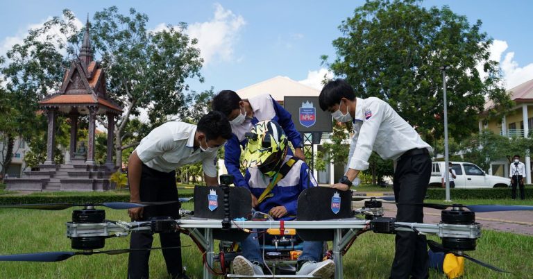 Buckle up: Cambodian students build manned drone to aid community