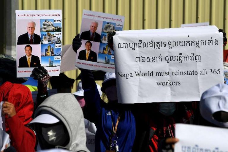 Cambodia’s striking casino workers boycott talks after brutal arrests