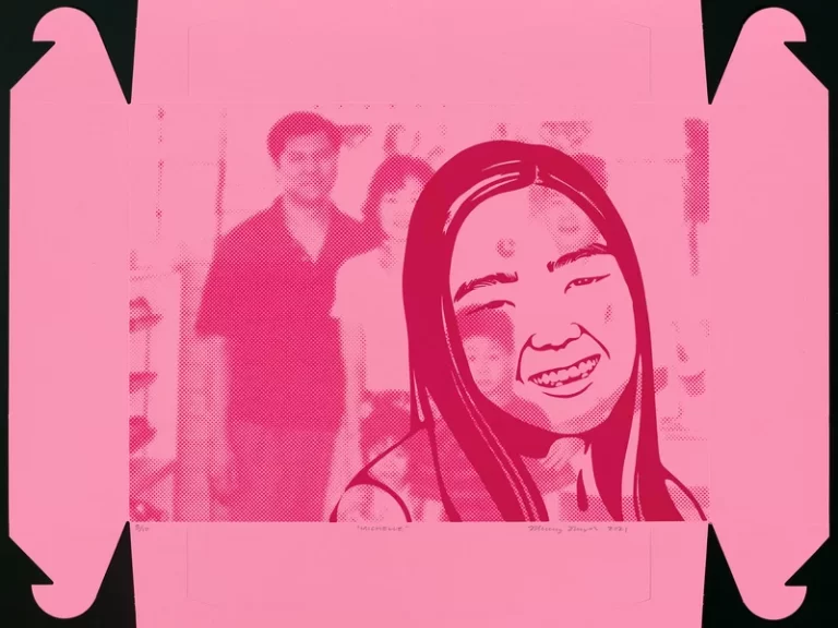 Pink donut boxes are canvas for artist portraying kids of Cambodian-American refugees