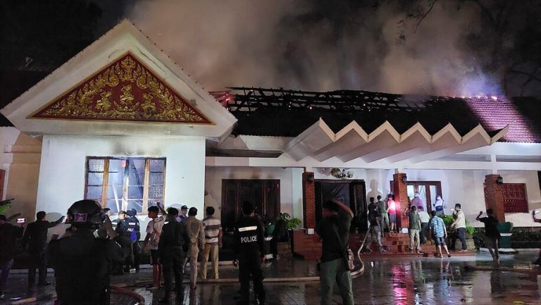 Fire damages part of Cambodian king’s residence near temple