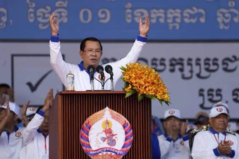 Cambodian opposition party officials arrested for allegedly encouraging casting of spoiled ballots