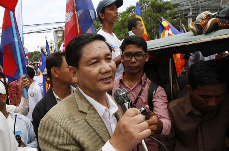 A leader of Cambodia’s main opposition party jailed for 18 months for bouncing checks