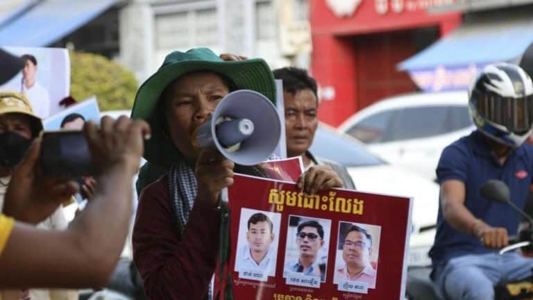 A Cambodian court convicts activists for teaching about class differences, suspends their jail terms