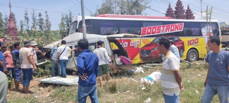 45 people injured in train-bus crash in northwestern Cambodia, says police
