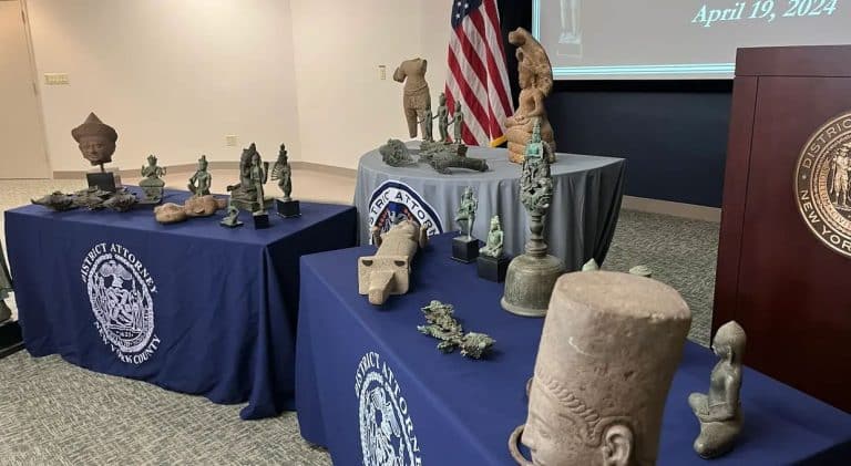US authorities return 30 antiquities recovered during trafficking investigations to Cambodia and Indonesia
