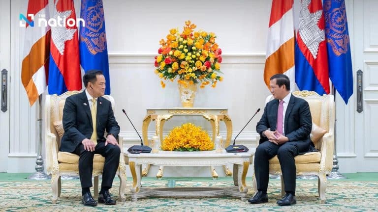 Anutin, Cambodian PM discuss cross-border trade, stronger ties