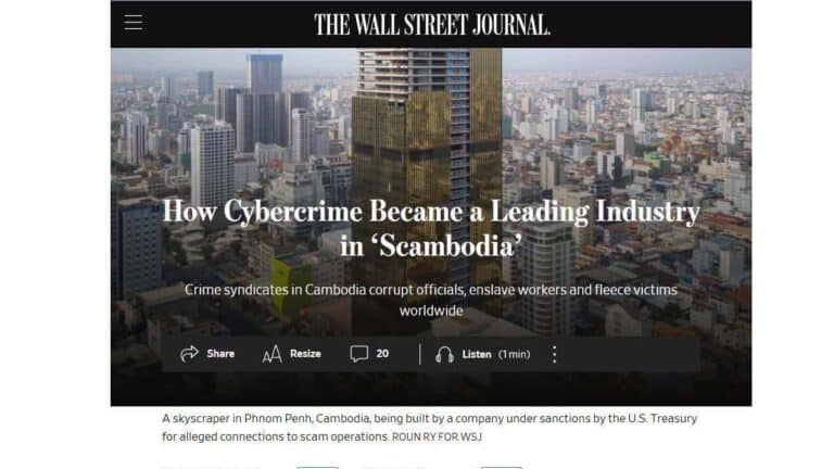 Cambodian officials and opposition figures condemn use of “Scambodia” label
