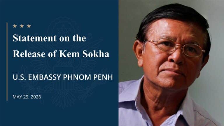 US says allegations of US involvement in anti-Cambodian government in Kem Sokha case were unfounded